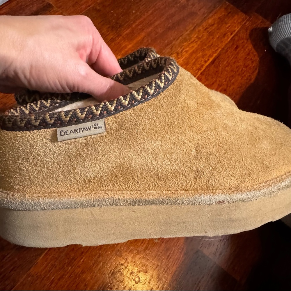 BearPaw Camel Suede Slip-Ons